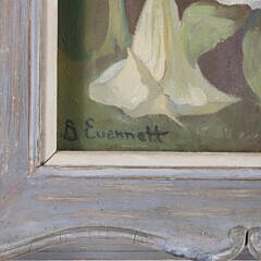 B. Evennett Vintage Oil on Board “Angel Trumpets” circa 1931