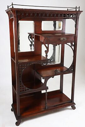 Edwardian Mahogany Whatnot Display Cabinet