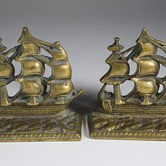 Pair of Frigate Cast Brass Bookends
