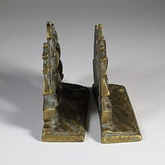 Pair of Frigate Cast Brass Bookends