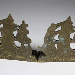 Pair of Frigate Cast Brass Bookends