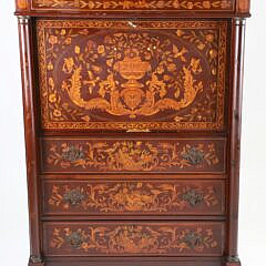Paine Furniture Company Marquetry Inlaid Drop Front Desk of Abattant, early 20th Century