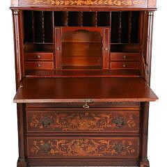 Paine Furniture Company Marquetry Inlaid Drop Front Desk of Abattant, early 20th Century