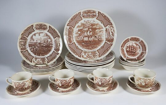 Set of 21 Pieces "Fair Winds" Partial Dinner Service