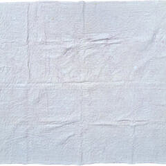 American Vintage Red and White Monkey Wrench Patchwork Quilt, circa 1940s