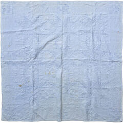 American Blue and White Calico Snowflake Pattern Quilt, 19th Century