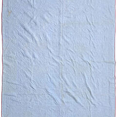 American Red and White Calico “Ring of Flying Geese” Patchwork Quilt, circa 1930s