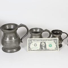 James Yates Set of 7 Nottingham Pewter Measures, 19th Century