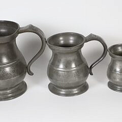 James Yates Set of 7 Nottingham Pewter Measures, 19th Century