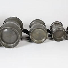 James Yates Set of 7 Nottingham Pewter Measures, 19th Century