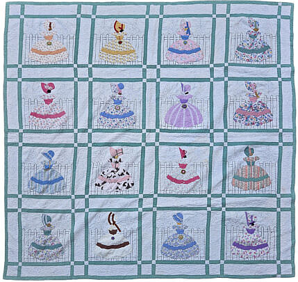 Vintage Sunbonnet Sue Applique Quilt, circa 1930s