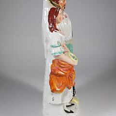 English Staffordshire Figural Group of Albanian Farmer and His Wife, 19th Century