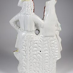 English Staffordshire Figural Group of Albanian Farmer and His Wife, 19th Century