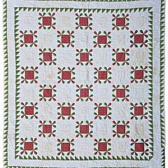Antique Pennsylvania Red and Green Patchwork Quilt, 19th Century