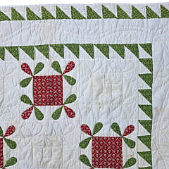 Antique Pennsylvania Red and Green Patchwork Quilt, 19th Century