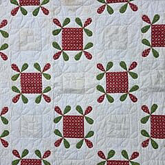Antique Pennsylvania Red and Green Patchwork Quilt, 19th Century