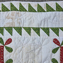 Antique Pennsylvania Red and Green Patchwork Quilt, 19th Century