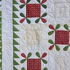 Antique Pennsylvania Red and Green Patchwork Quilt, 19th Century