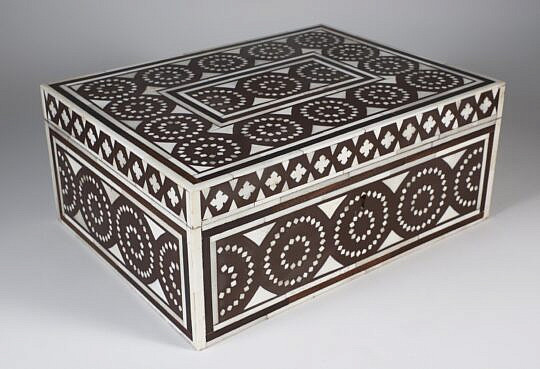 Teak and Bone Inlaid Box