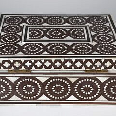 Teak and Bone Inlaid Box