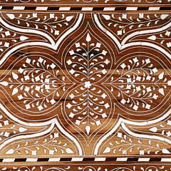 Teak Wood and Bone Elaborately Inlaid Serving Tray