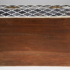 Teakwood and Bone Geometric Inlaid Box