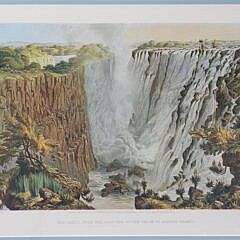 Four Framed 1865 Lithographs of Waterfalls by T. Baines