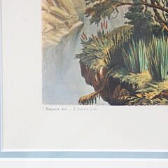 Four Framed 1865 Lithographs of Waterfalls by T. Baines
