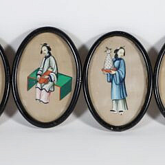 Set of Six Chinese Export Watercolors on Paper, 19th Century