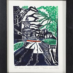 John Carruthors Artist Proof Woodcut “Unitarian Church from Ray’s Court”
