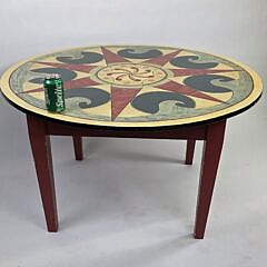 Vintage Hand Painted Tumbling Wave and Star Nautical Table, late 20th century
