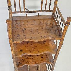 Antique, “Tortoiseshell”, Bamboo Four-Tier Etagere Bookshelf, 19th century