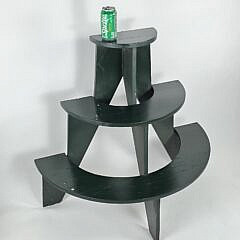 Vintage Green Painted Three-Tier Bucket Bench, 20th century