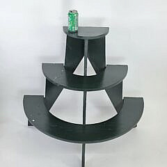 Vintage Green Painted Three-Tier Bucket Bench, 20th century