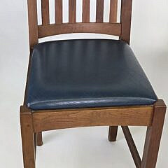 Pair of Signed Stickley Leather Highback Mission Style Barstools