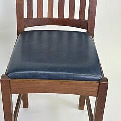 Pair of Signed Stickley Leather Highback Mission Style Barstools