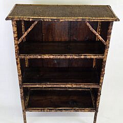 Antique, “Tortoiseshell”, Bamboo Three-Tier Bookshelf, 19th century