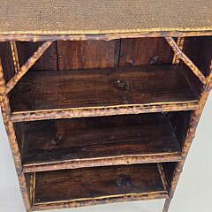 Antique, “Tortoiseshell”, Bamboo Three-Tier Bookshelf, 19th century