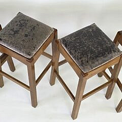 Four Signed Stickley Leather Counter Height Mission StyleBarstools
