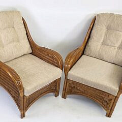 4978-955 Pair Rattan Chairs A