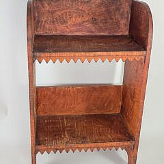 Vintage American Grain Painted Sawtooth Two-Tier Bookshelf End Table, 20th century