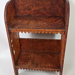Vintage American Grain Painted Sawtooth Two-Tier Bookshelf End Table, 20th century