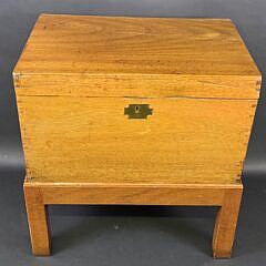 Antique Chinese Export Camphorwood Box on Stand, 19th century