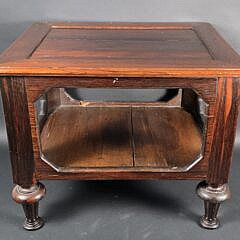 Antique Mahogany and Lignum Vitae Two-Tier End Table, 19th century