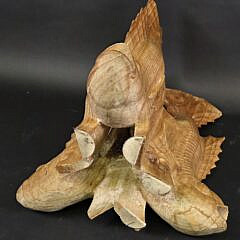 Vintage Carved Figural Fish Table, 20th century