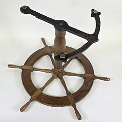 Vintage Ships Wheel and Anchor Nautical Coffee Table, 20th century