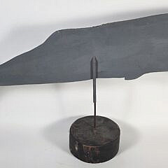Vintage Figural Sperm Whale Painted Cut Metal Weathervane, 20th century