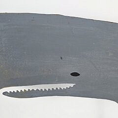 Vintage Figural Sperm Whale Painted Cut Metal Weathervane, 20th century