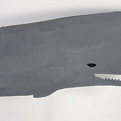 Vintage Figural Sperm Whale Painted Cut Metal Weathervane, 20th century