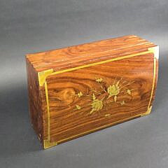 Vintage Brass Bound and Inlaid Box, 20th century
